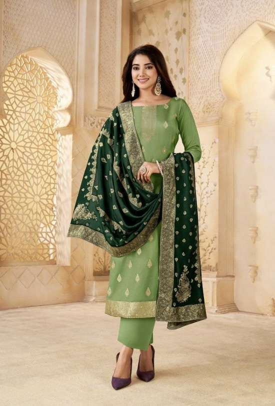 BENZ SERIES 1201 TO 1204 BY TANISHK FASHION DESIGNER MUSLIN JACQUARD SUITS ARE AVAILABLE AT WHOLESALE PRICE