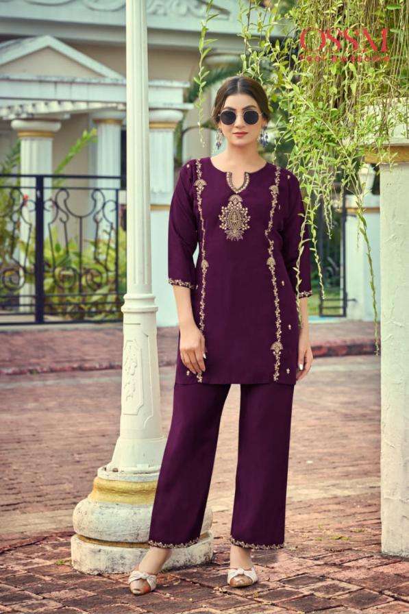 CELEBRATION VOL-2 SERIES 1001 TO 1006 BY OSSM DESIGNER EMBROIDERY WORK VISCOSE ROMAN SILK KURTI WITH PANT ARE AVAILABLE AT WHOLESALE PRICE