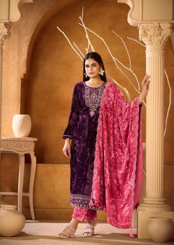 CHAMPION VOL-2 SERIES 9011 TO 9014 BY FOUR DOTS DESIGNER HEAVY WORK MAKHMALI VELVET SUITS ARE AVAILABLE AT WHOLESALE PRICE