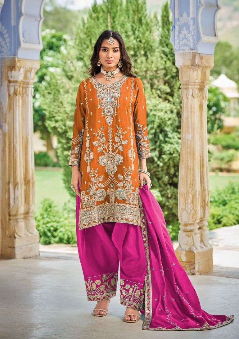 FARSI STYLE VOL-1 SERIES 1001 TO 1002 BY YOUR CHOICE DESIGNER WORK CHINON READYMADE SUITS ARE AVAILABLE AT WHOLESALE PRICE