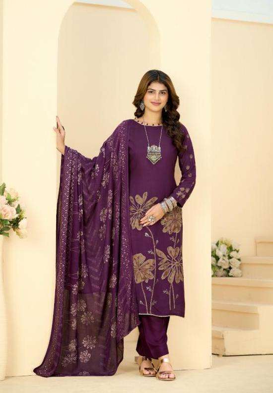 FIROZA VOL-2 SERIES 85001 TO 85004 BY RADHIKA AZARA DESIGNER DISCHARGE PRINTED AND WORK VISCOSE RAYON SUITS ARE AVAILABLE AT WHOLESALE PRICE