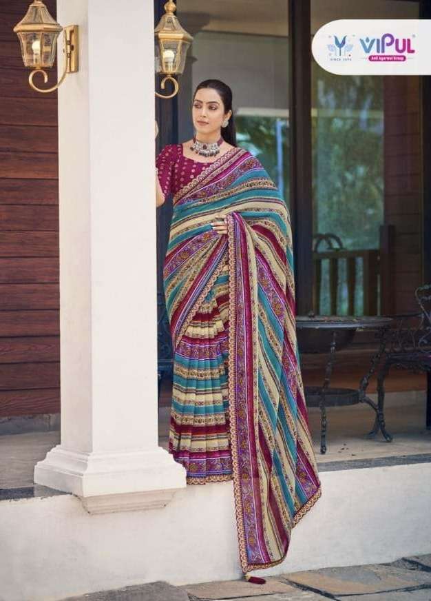 LADLEE SERIES 88920 TO 88925 SAREE BY VIPUL DESIGNER PRINTED SAREES ARE AVAILABLE AT WHOLESALE PRICE