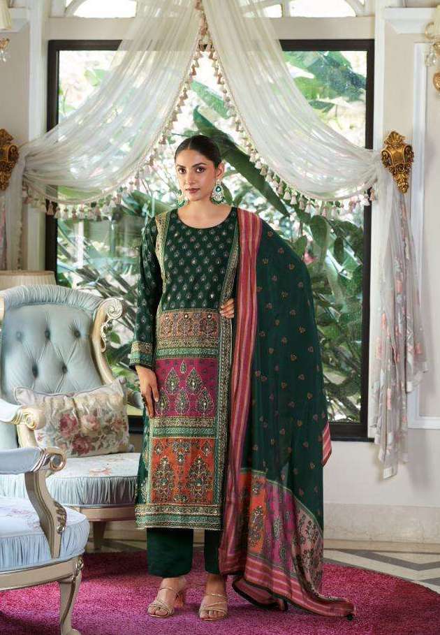 LYSHA SERIES 1901 TO 1904 BY MUMTAZ ARTS DESIGNER DIGITAL PRINTED WITH EMBROIDERY AND HAND WORK VISCOSE MUSLIN SUITS ARE AVAILABLE AT WHOLESALE PRICE