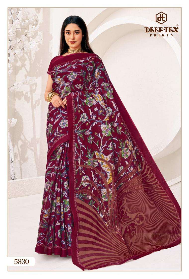MOTHER INDIA VOL-58 SERIES 5801 TO 5830 SAREE BY DEEPTEX DESIGNER PRINTED COTTON SAREES ARE AVAILABLE AT WHOLESALE PRICE