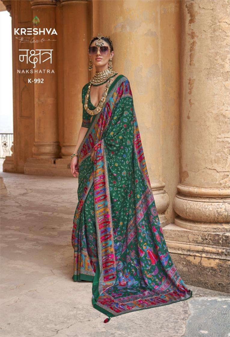 NAKSHATRA SERIES 987 TO 992 SAREE BY KRESHVA DESIGNER SILK SAREES ARE AVAILABLE AT WHOLESALE PRICE