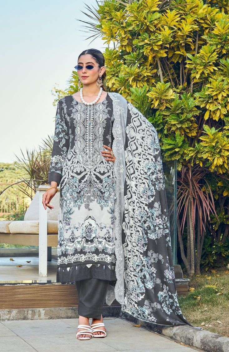 NEEDLE WONDER WINTER COLLECTION VOL-1 SERIES 1001 TO 1008 BY COSMOS DESIGNER EMBROIDERY WORK RAYON SUITS ARE AVAILABLE AT WHOLESALE PRICE
