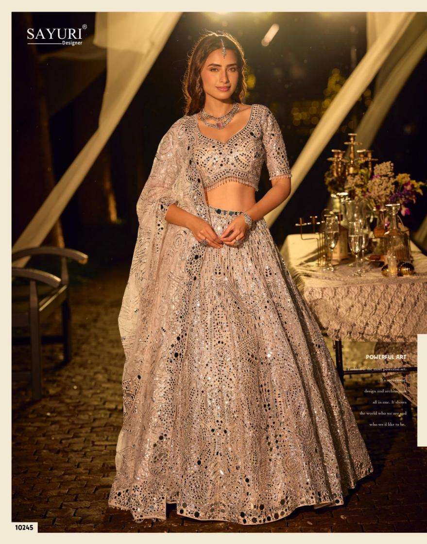 RIYAASAT SERIES 10241 TO 10246 BY SAYURI DESIGNER HEAVY WOPRK NET READYMADE LEHENGAS ARE AVAILABLE AT WHOLESALE PRICE
