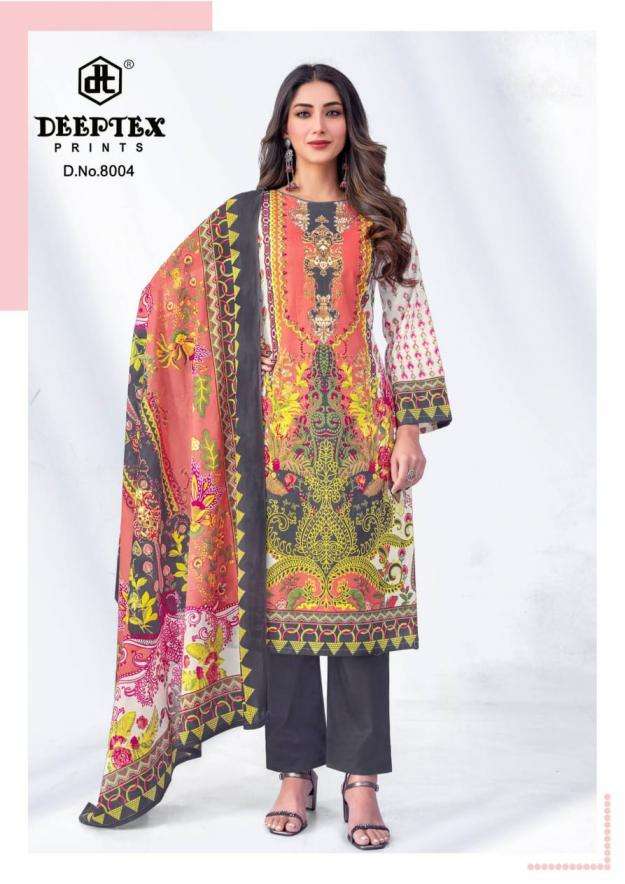 ROOHI ZARA VOL-8 SERIES 8001 TO 8008 BY DEEPTEX DESIGNER WITH PRINTED LAWN SUITS ARE AVAILABLE AT WHOLESALE PRICE