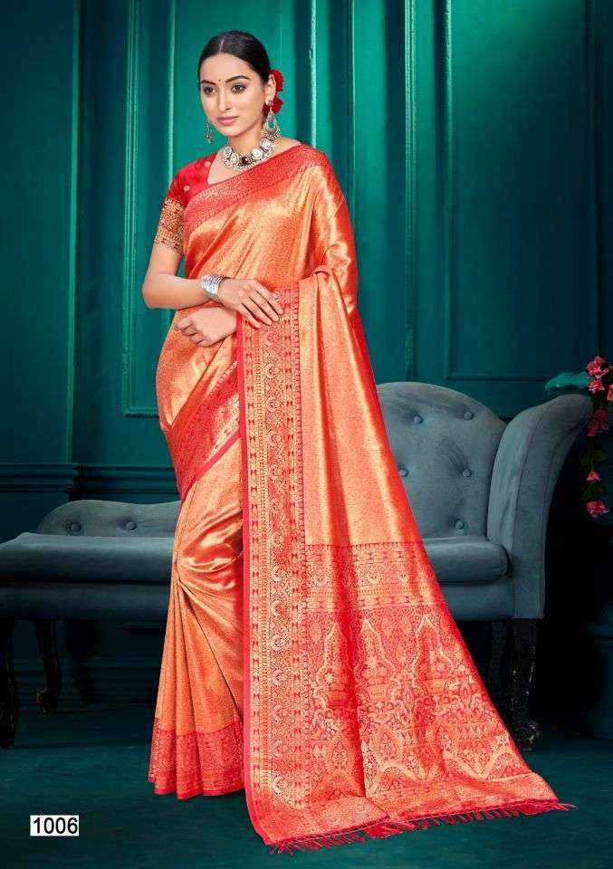 SAHI SILK SERIES 1001 TO 1006 SAREE BY BUNAWAT DESIGNER KANJIVARAM SILK SAREES ARE AVAILABLE AT WHOLESALE PRICE