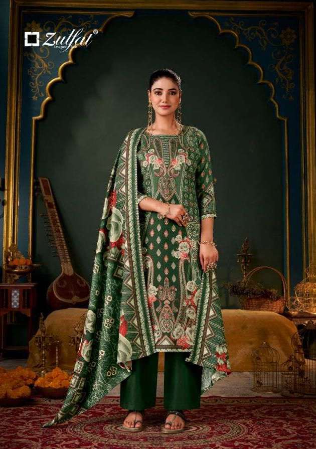 SAMEERA SERIES 703 BY ZULFAT DESIGNER PRINTED WOOLLEN PASHMINA SUITS ARE AVAILABLE AT WHOLESALE PRICE
