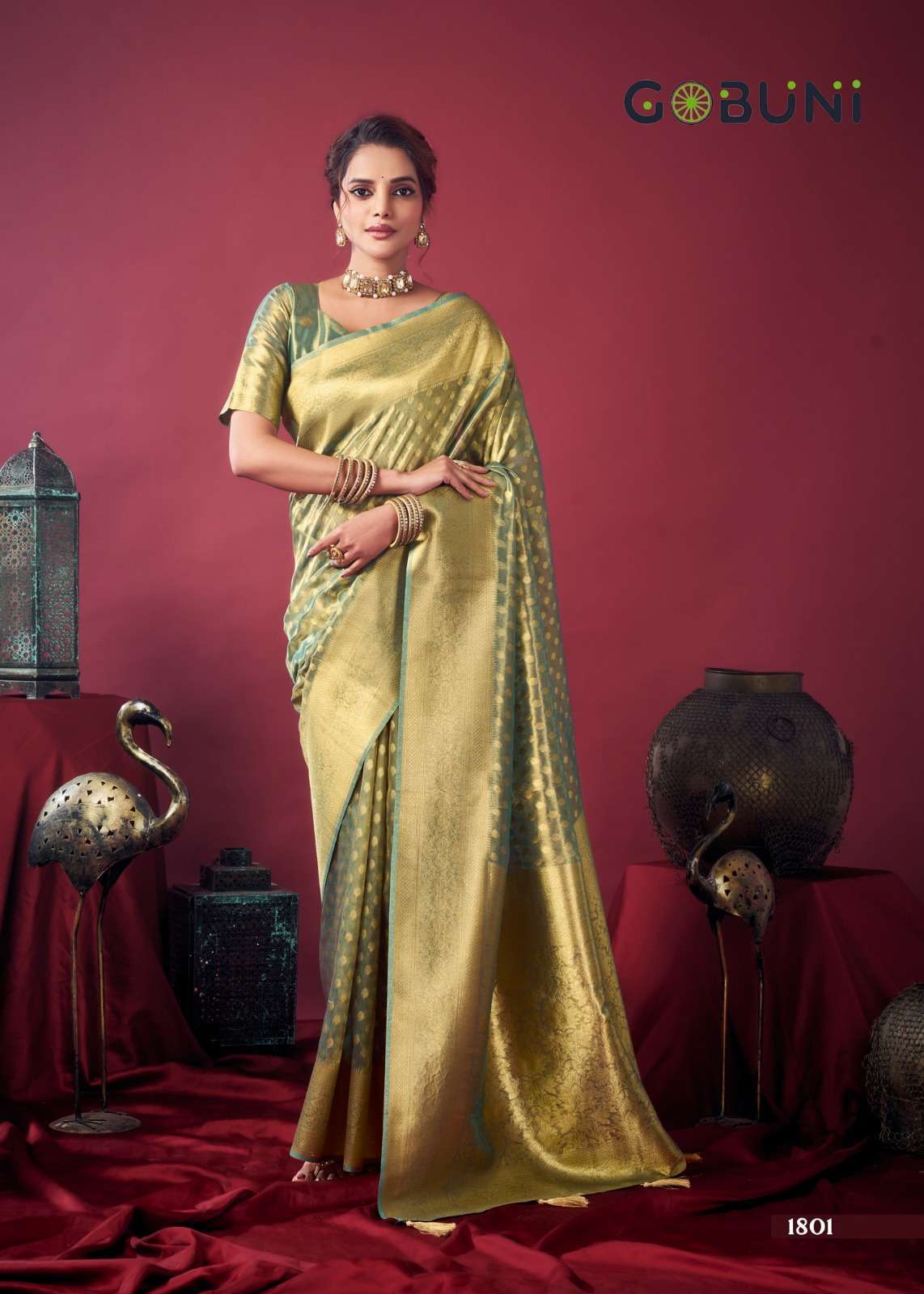 SHRINGAR SERIES 1801 TO 1804 SAREE BY GOBUNI DESIGNER TISSUE SILK SAREES ARE AVAILABLE AT WHOLESALE PRICE