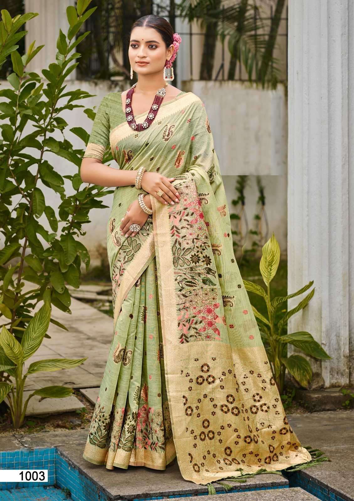 SRILEKHA COTTON SERIES 1001 TO 1006 SAREE BY BUNAWAT DESIGNER MEENAKARI WORK COTTON SILK SAREES ARE AVAILABLE AT WHOLESALE PRICE