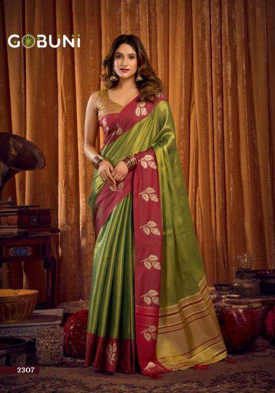 SUMATHI SERIES 2301 TO 2306 SAREE BY GOBUNI DESIGNER TISSUE SILK SAREES ARE AVAILABLE AT WHOLESALE PRICE