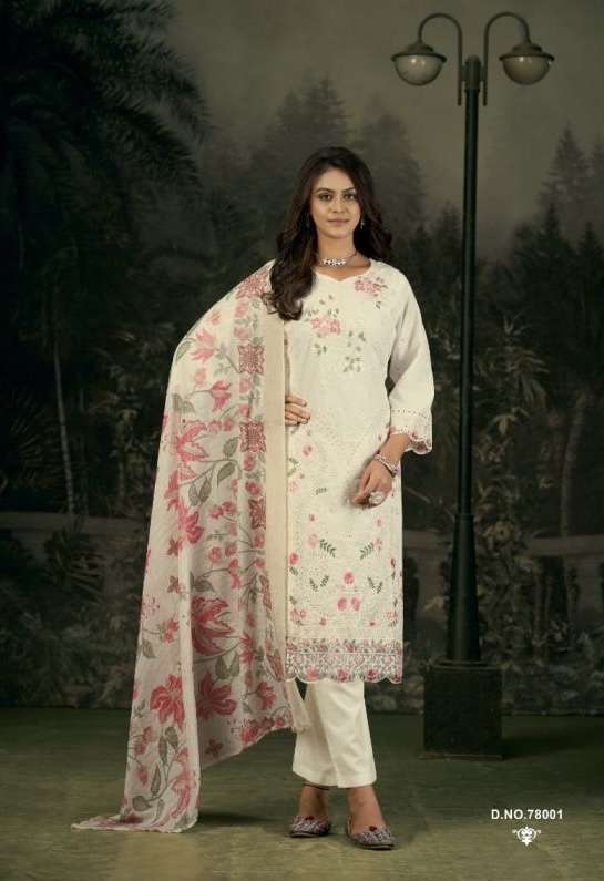 ZUBEDA SERIES 78001 TO 78002 BY RADHIKA AZARA DESIGNER PRINTED AND WORK LAWN COTTON SUITS ARE AVAILABLE AT WHOLESALE PRICE