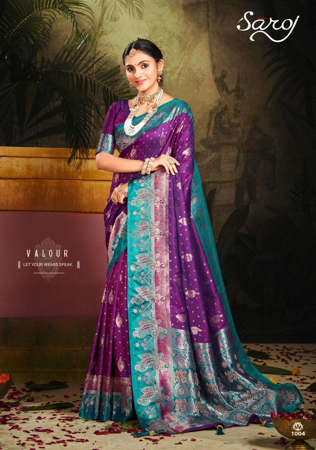 ADAKARI SAROSKI VOL-3 SERIES 1001 TO 1006 SAREE BY SAROJ DESIGNER SAROSKI WORK AND PALLU CONTRAST SILK SAREES ARE AVAILABLE AT WHOLESALE PRICE