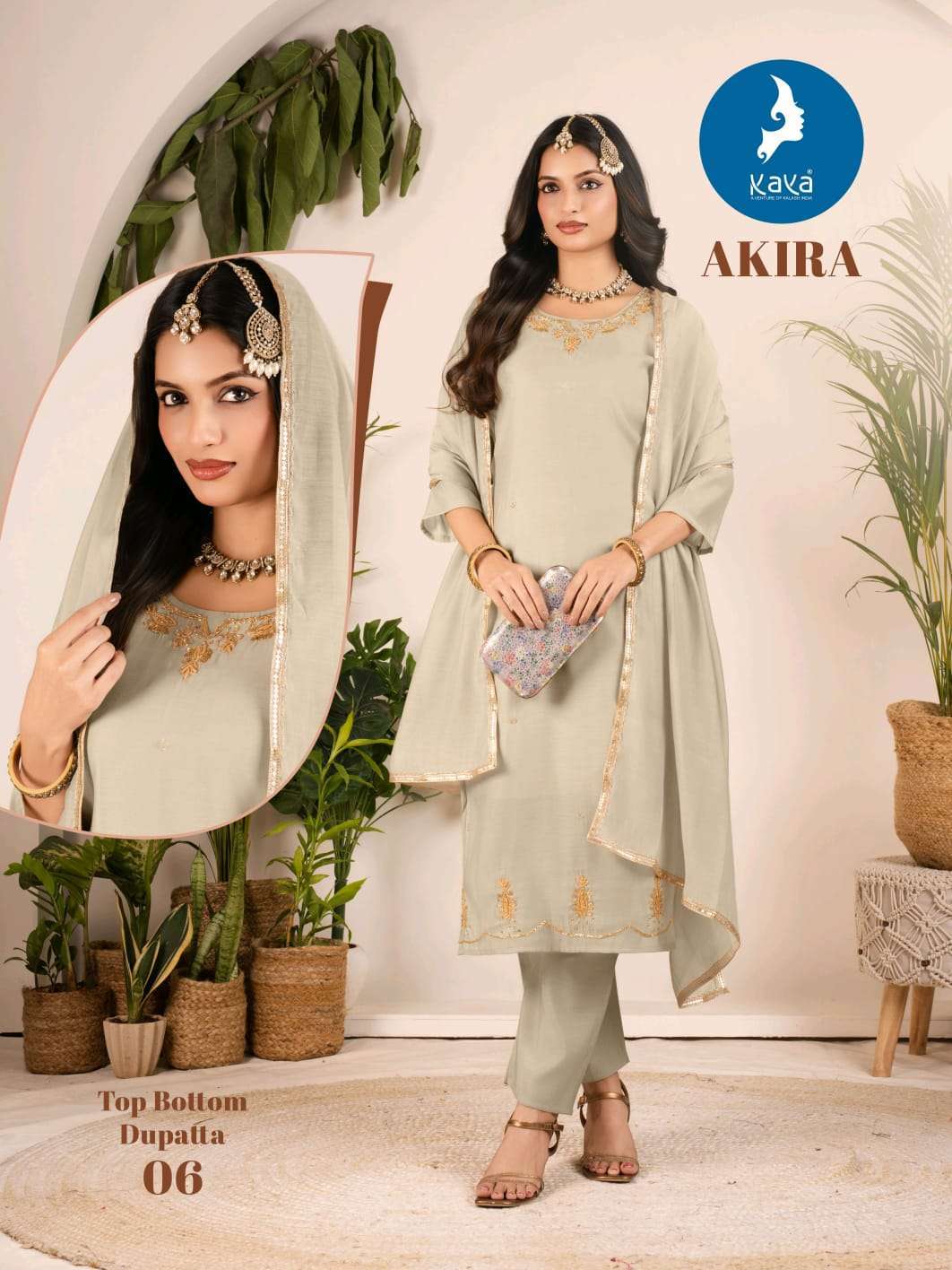 AKIRA SERIES 01 TO 06 BY KAYA DESIGNER WORK CHANDERI SILK TOP WITH BOTTOM AND DUPATTA ARE AVAILABLE AT WHOLESALE PRICE