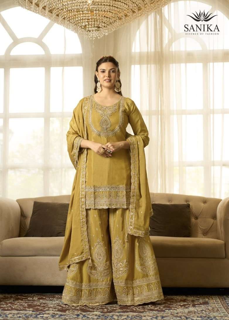 ANMOL SERIES 1901 TO 1904 BY SANIKA DESIGNER EMBROIDERY WORK CHINON SILK READYMADE SUITS ARE AVAILABLE AT WHOLESALE PRICE