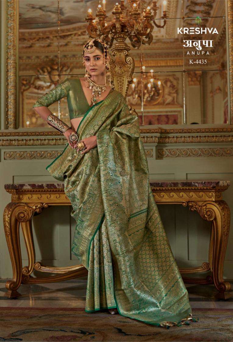 ANUPA SERIES 4435 TO 4440 SAREE BY KRESHVA DESIGNER SILK SAREES ARE AVAILABLE AT WHOLESALE PRICE