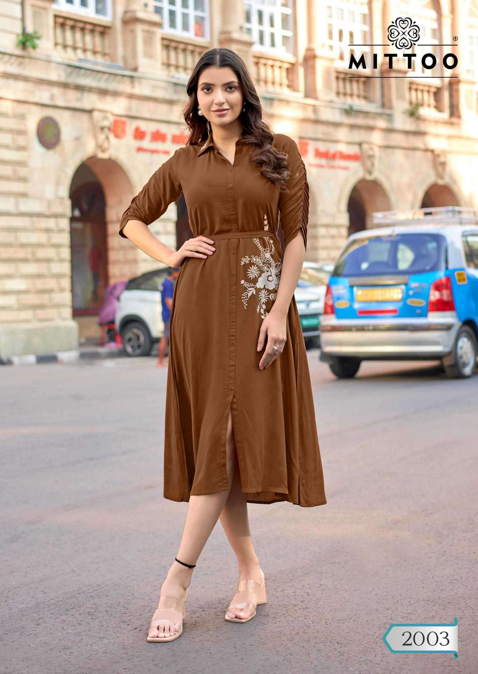 ARICA SERIES 2001 TO 2006 KURTI BY MITTO DESIGNER THREAD AND HAND WORK HEAVY RAYON KURTIS ARE AVAILABLE AT WHOLESALE PRICE