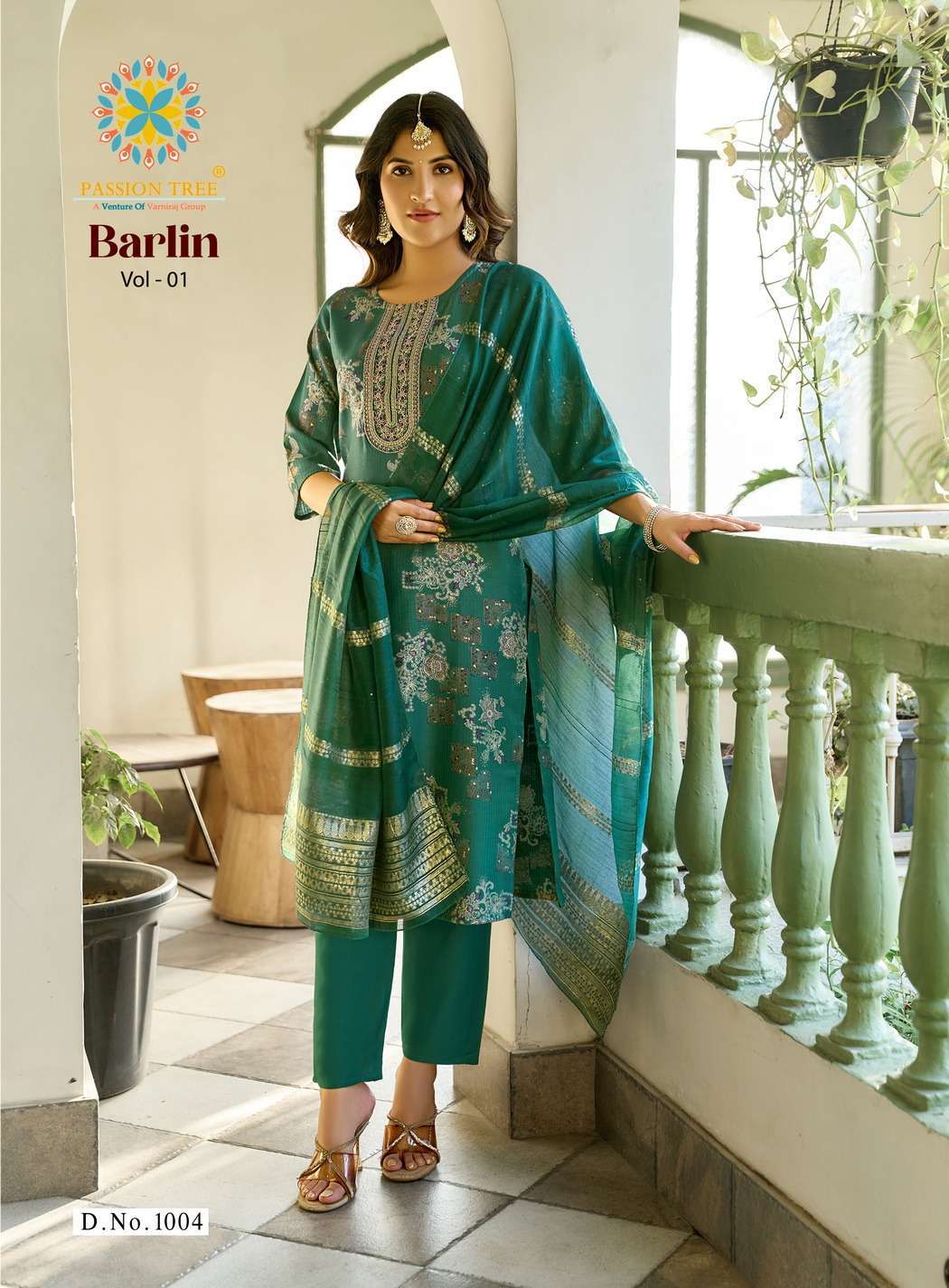 BARLIN VOL-1 SERIES 1001 TO 1008 BY PASSION TREE DESIGNER PRINTED AND WORK TOP WITH BOTTOM AND DUPATTA ARE AVAILABLE AT WHOLESALE PRICE