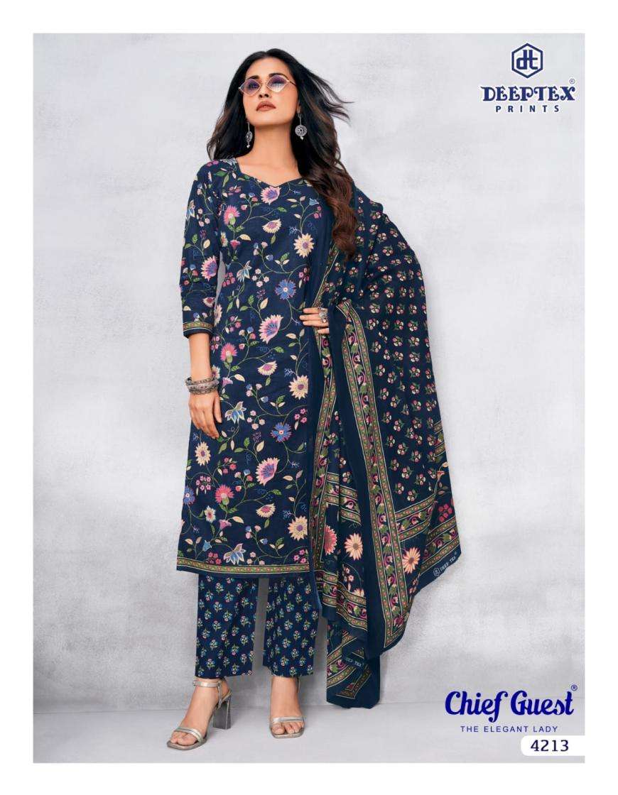 CHIEF GUEST VOL-42 SERIES 4201 TO 4215 BY DEEPTEX DESIGNER WITH PRINTED COTTON SUITS ARE AVAILABLE AT WHOLESALE PRICE
