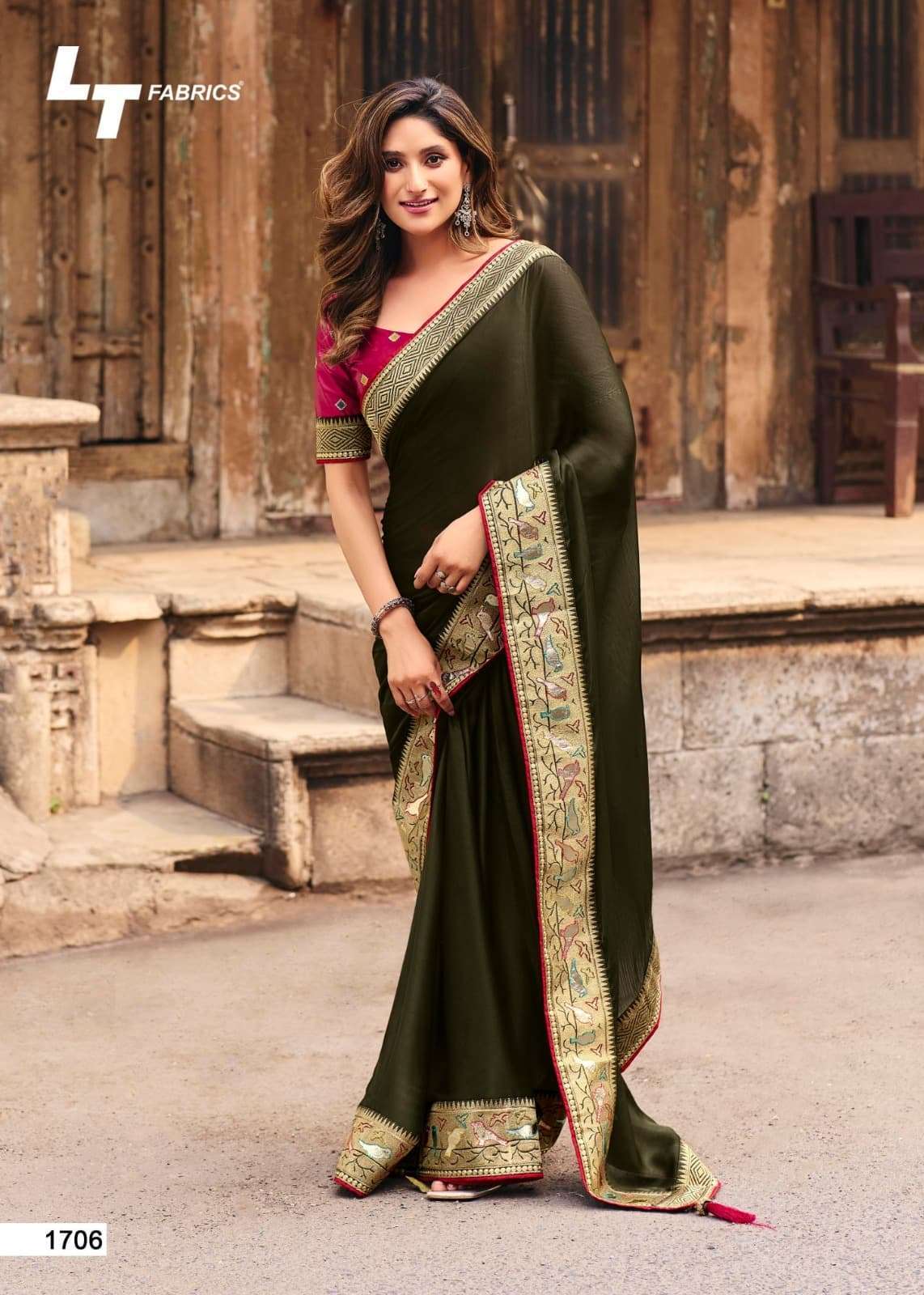 CLASSIC VOL-17 SERIES 1701 TO 1706 SAREE BY LT DESIGNER EMBROIDERY WORK MALAI SILK SAREES ARE AVAILABLE AT WHOLESALE PRICE