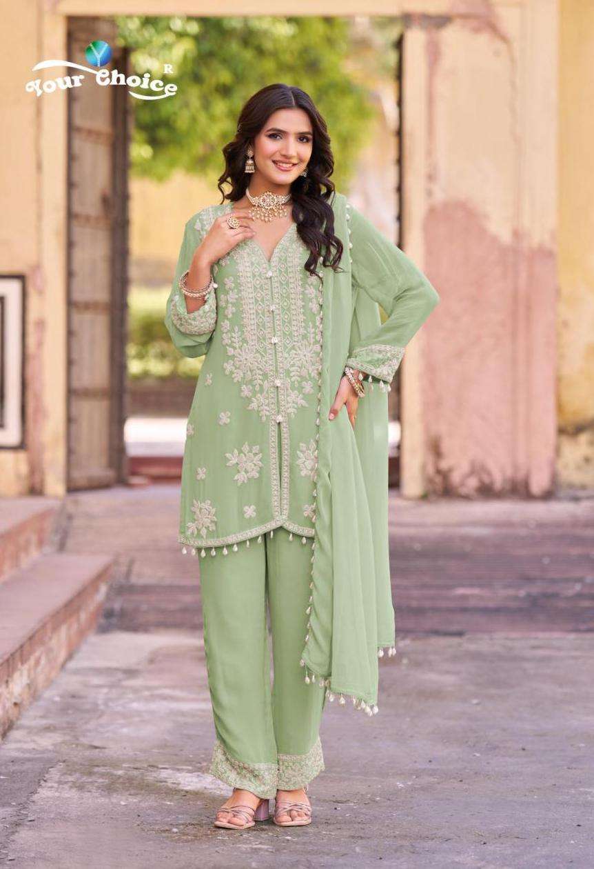 DELTA SERIES 5001 TO 5003 BY YOUR CHOICE DESIGNER WORK READYMADE CHINON SILK SUITS ARE AVAILABLE AT WHOLESALE PRICE