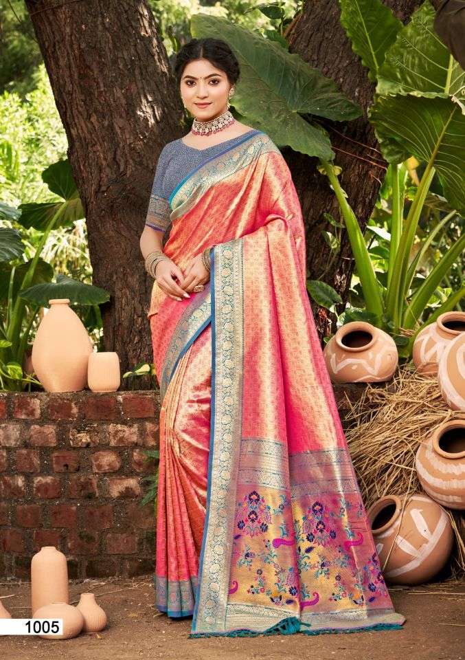 DEVYANI SILK VOL-2 SERIES 1001 TO 1006 SAREE BY BUNAWAT DESIGNER WEAVING KANJIVARAM SILK SAREES ARE AVAILABLE AT WHOLESALE PRICE