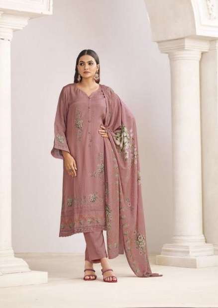 GRISHMA SERIES 3046 BY SIMAR DESIGNER DIGITAL PRINTED AND WORK VISCOSE MUSLIN SUITS ARE AVAILABLE AT WHOLESALE PRICE