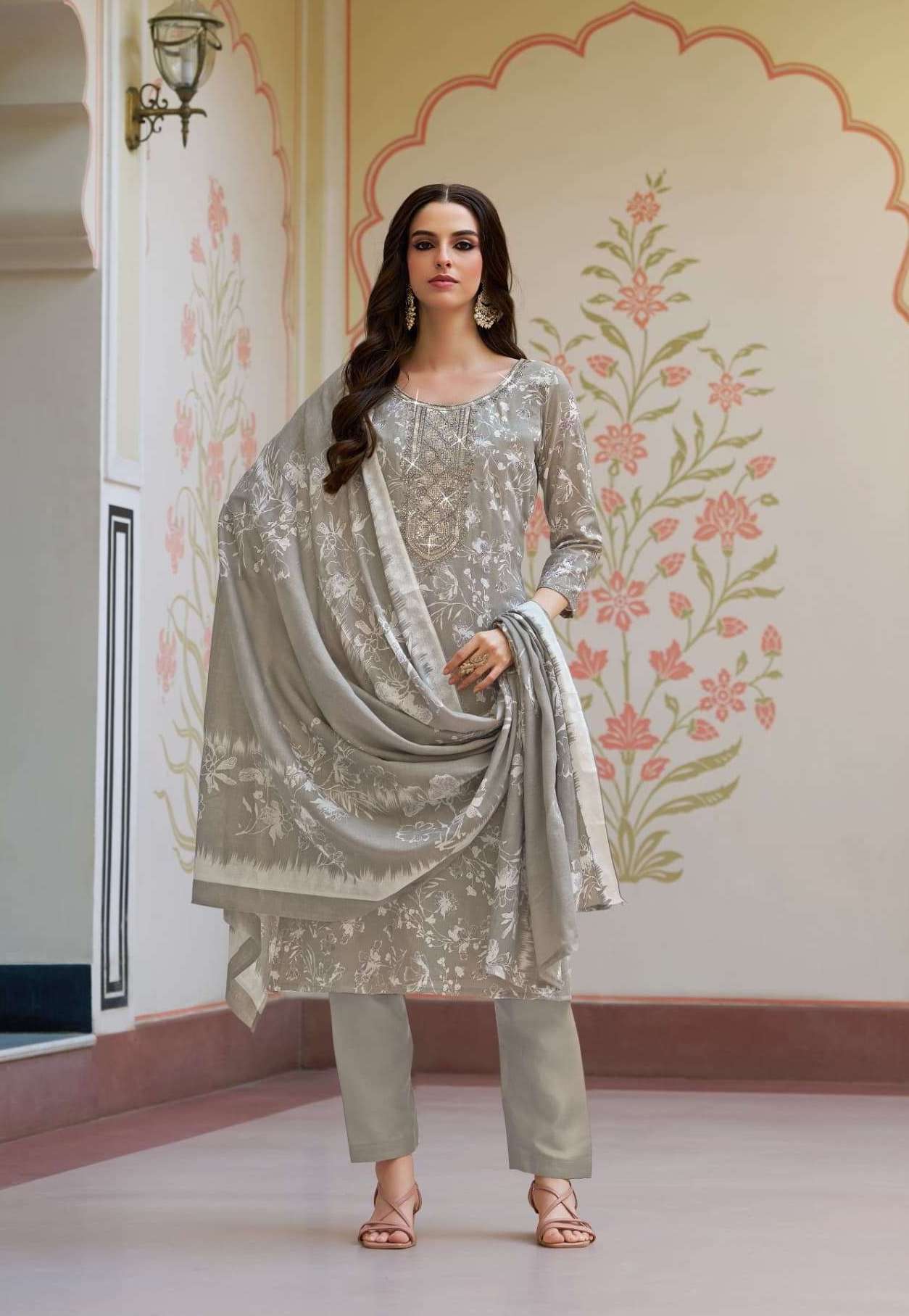 HUSNA SERIES 712 BY ZULFAT DESIGNER PRINTED WITH EMBROIDERY AND ZARKAN WORK COTTON SUITS ARE AVAILABLE AT WHOLESALE PRICE