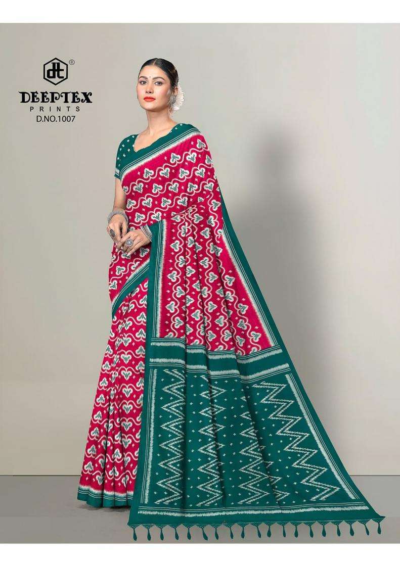 IKKAT SPECIAL VOL-10 SERIES 1001 TO 1010 SAREE BY DEEPTEX DESIGNER PRINTED COTTON SAREES ARE AVAILABLE AT WHOLESALE PRICE