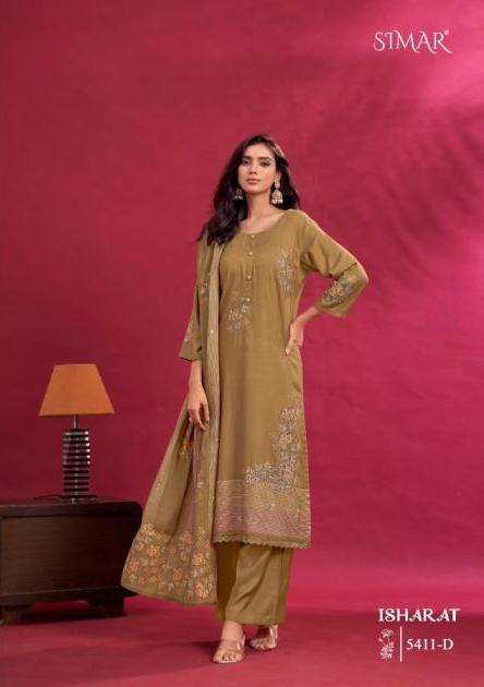 ISHARAT SERIES 5411 BY SIMAR GLOSSY DESIGNER PRINTED AND WORK LAWN COTTON SUITS ARE AVAILABLE AT WHOLESALE PRICE