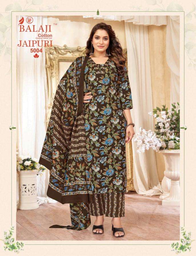 JAIPURI VOL-5 SERIES 5001 TO 5008 BY BALAJI COTTON DESIGNER WITH PRINTED COTTON READYMADE SUITS ARE AVAILABLE AT WHOLESALE PRICE