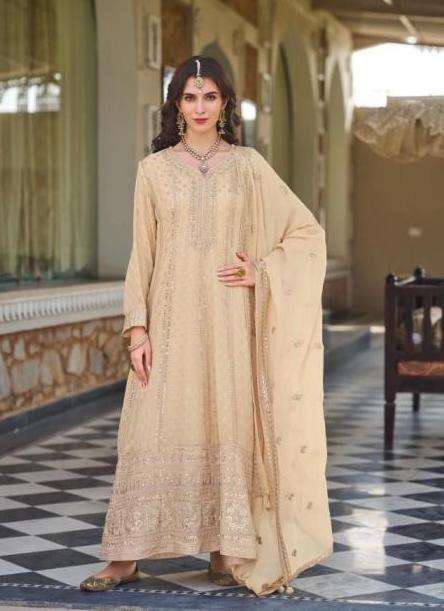 JANVI SERIES 1001 TO 1002 BY YOUR CHOICE DESIGNER HEAVY WORK READYMADE CHINON SUITS ARE AVAILABLE AT WHOLESALE PRICE