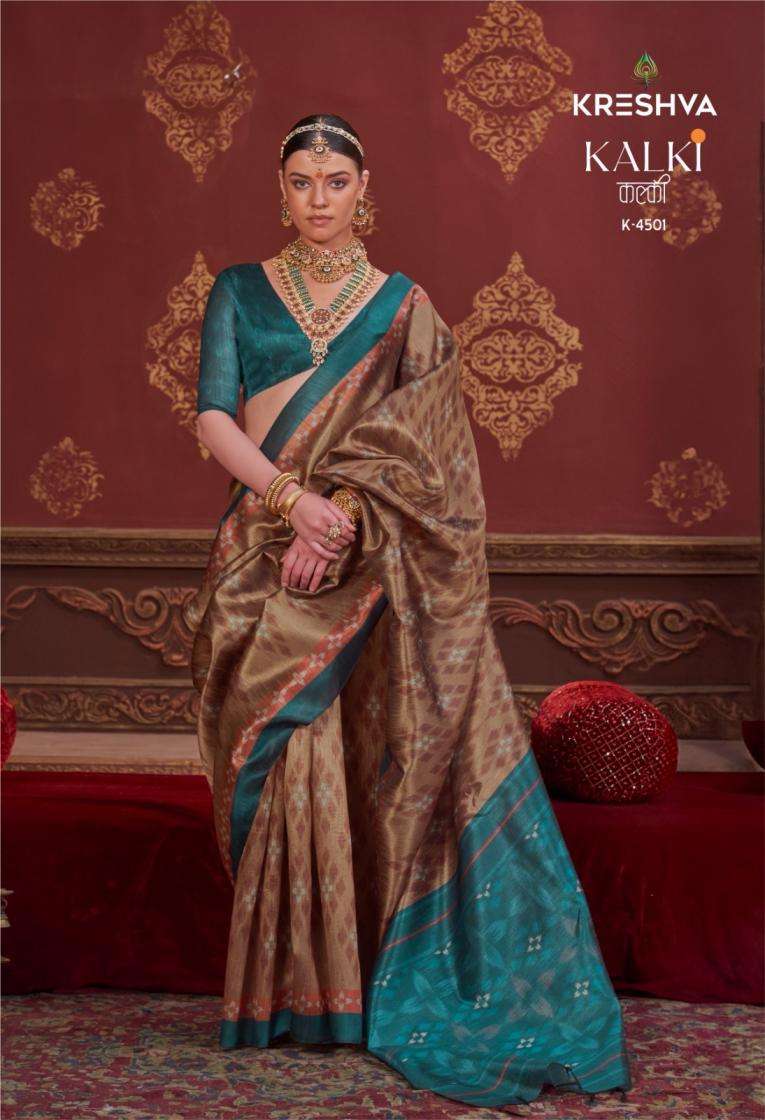 KALKI SERIES 4494 TO 4505 SAREE BY KRESHVA DESIGNER SILK SAREES ARE AVAILABLE AT WHOLESALE PRICE