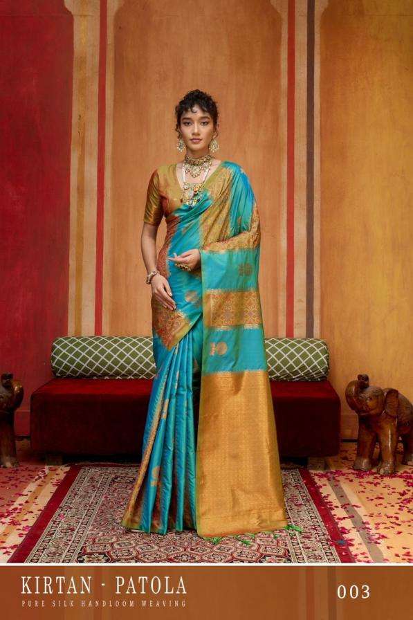 KIRTAN PATOLA SERIES 001 TO 006 SAREE BY RAJTEX DESIGNER HANDLOOM SILK SAREES ARE AVAILABLE AT WHOLESALE PRICE