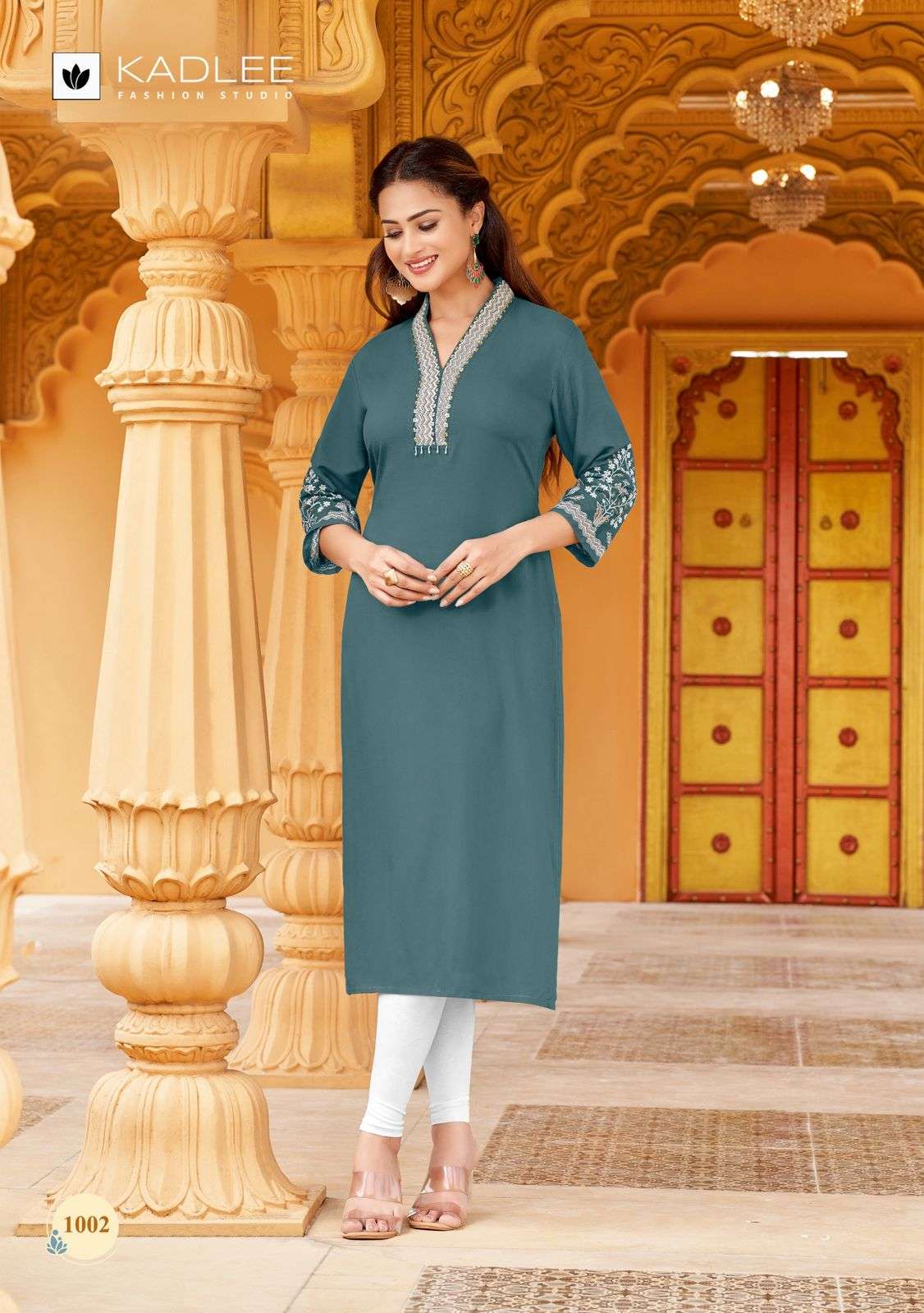 LADLEE VOL-2 SERIES 1001 TO 1006 KURTI BY KALDEE DESIGNER THREAD AND HAND WORK HEAVY RAYON KURTIS ARE AVAILABLE AT WHOLESALE PRICE