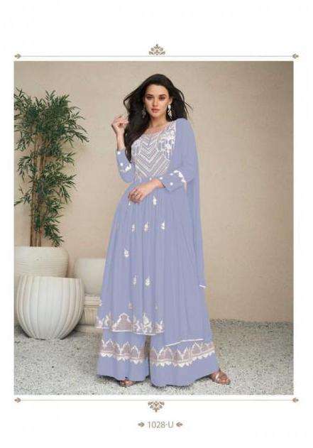 LAKHNAVI VOL-5 NEW LIST SERIES 1027R TO 1027U BY VAMIKA DESIGNER WITH WORK RAYON KURTI WITH BOTTOM AND DUPATTA ARE AVAILABLE AT WHOLESALE PRICE