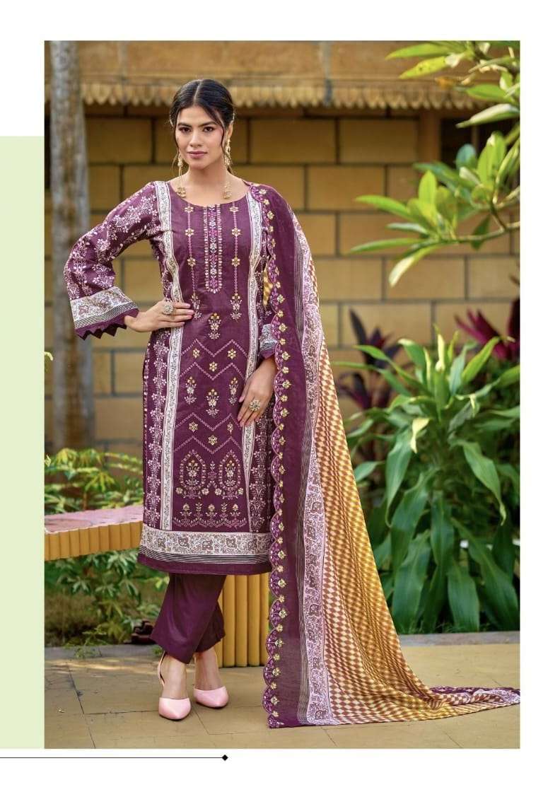 MADHUBALA VOL-11SERIES 1113 TO 1118 BY LEVISHA DESIGNER PRINTED AND WORK COTTON CAMBRIC LAWN SUITS ARE AVAILABLE AT WHOLESALE PRICE