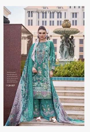 MAHIRA VOL-6 SERIES 1128 BY ROMANI DESIGNER DIGITAL PRINTED AND WORK SOFT COTTON SUITS ARE AVAILABLE AT WHOLESALE PRICE