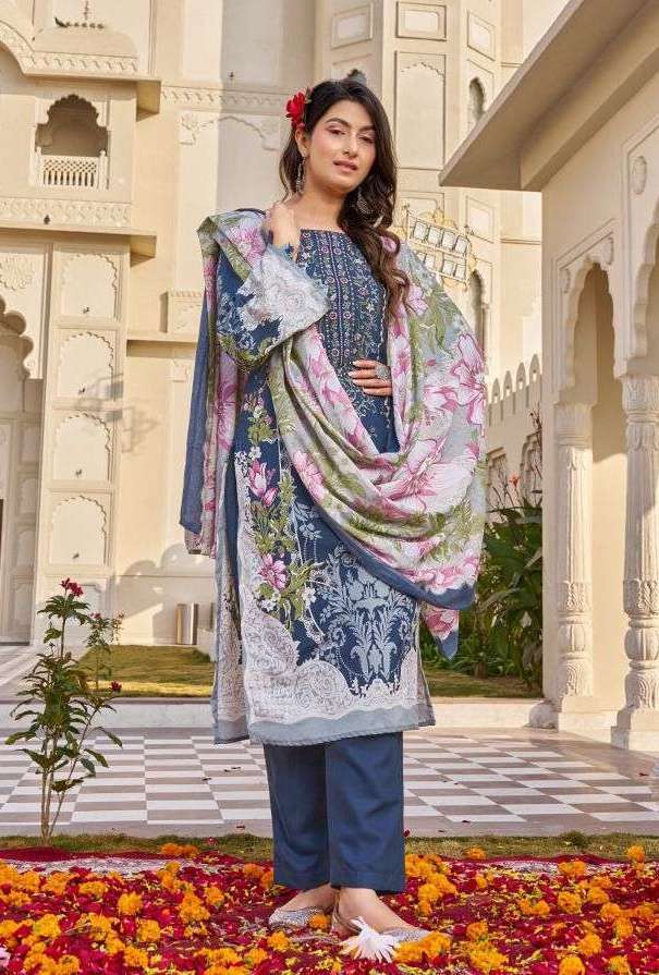 NEEDLE WONDER VOL-6 SERIES 1125 BY ROMANI DESIGNER PRINTED AND WORK COTTON SUITS ARE AVAILABLE AT WHOLESALE PRICE