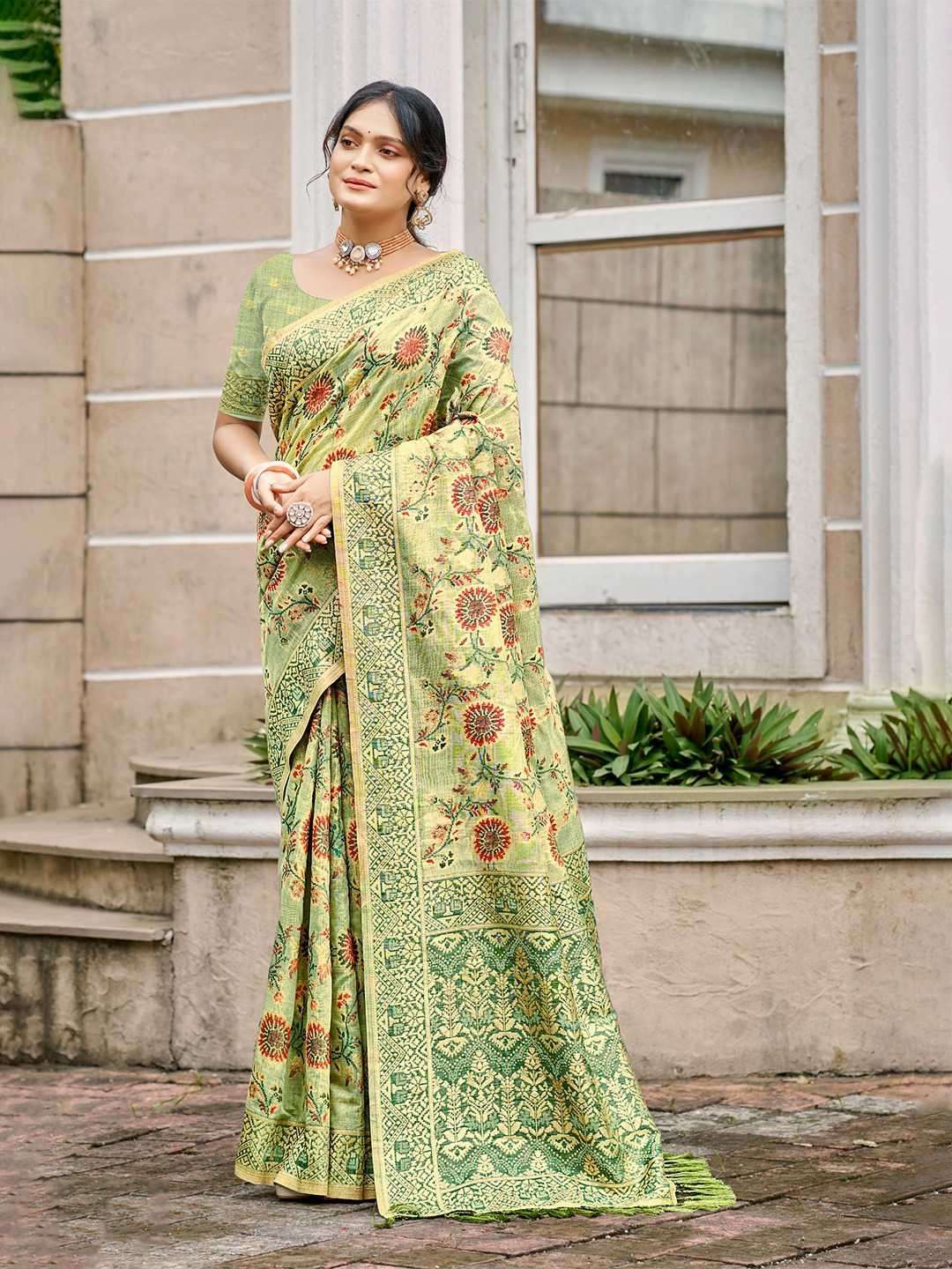 PRIYANANDANI SERIES 1001 TO 1006 SAREE BY BUNAWAT DESIGNER MEENAKARI WORK COTTON SILK SAREES ARE AVAILABLE AT WHOLESALE PRICE
