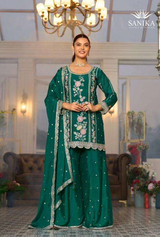 RANGO KA JASHAN SERIES 1801 TO 1803 BY SANIKA DESIGNER EMBROIDERY WORK CHINON SILK READYMADE SUITS ARE AVAILABLE AT WHOLESALE PRICE