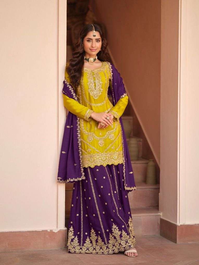 RICHA SERIES 10763 TO 10765 BY MOR BAGH AASHIRWAD DESIGNER EMBROIDERY WORK CHINON SILK READYMADE SUITS ARE AVAILABLE AT WHOLESALE PRICE