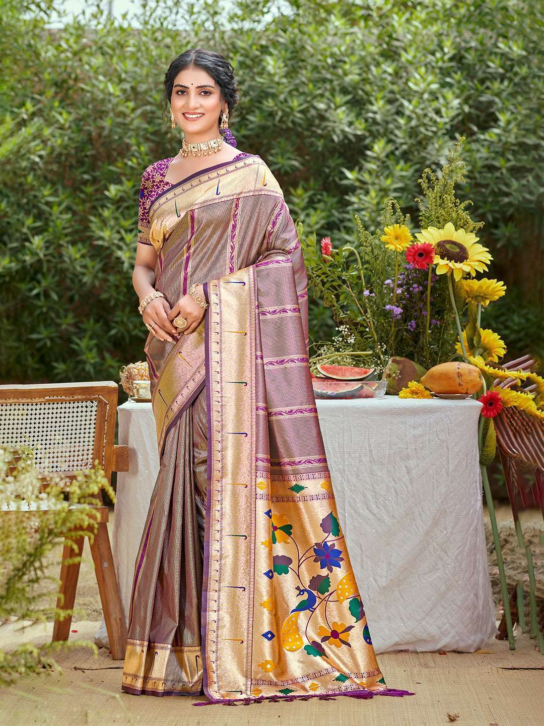 RITHIKA SILK SERIES 1001 TO 1008 SAREE BY BUNAWAT DESIGNER SILK WEAVING PAITHANI SAREES ARE AVAILABLE AT WHOLESALE PRICE