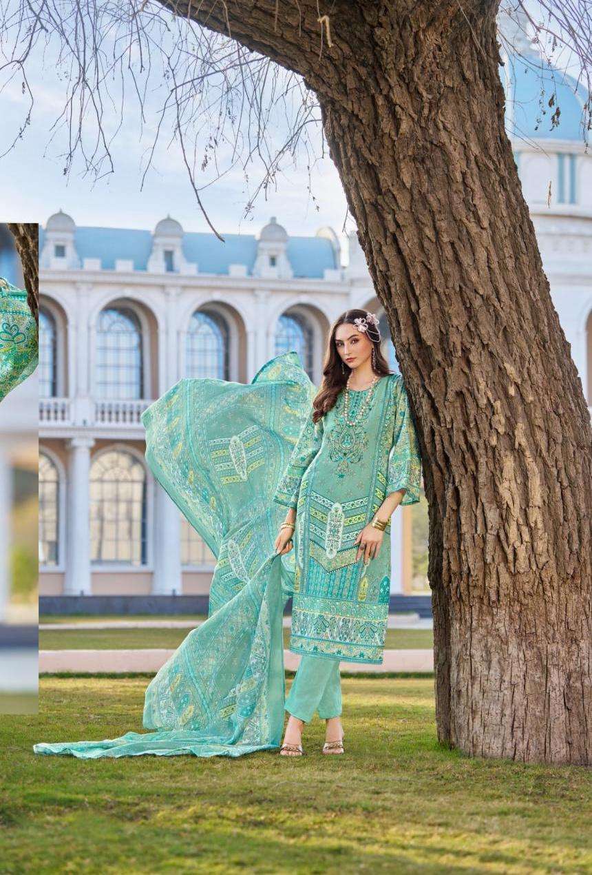 SANA SAFINA VOL-3 SERIES 713 BY ZULFAT DESIGNER PRINTED AND WORK COTTON SUITS ARE AVAILABLE AT WHOLESALE PRICE