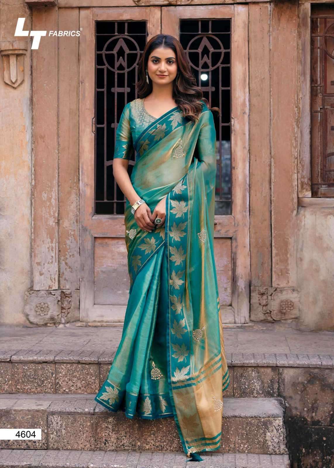 SIGNATURE VOL-46 SERIES 4601 TO 4606 SAREE BY LT DESIGNER JARKAN AND EMBROIDERY WORK NAYLON SAREES ARE AVAILABLE AT WHOLESALE PRICE