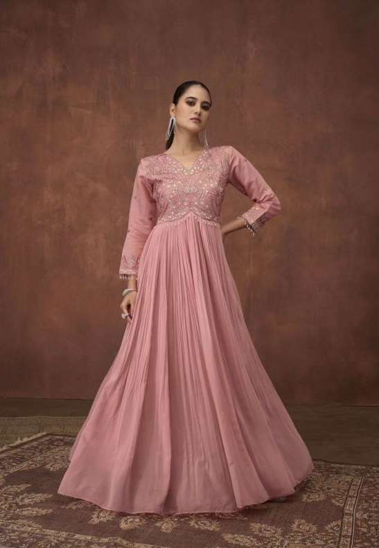 SUI DHAGA VOL-6 SERIES 3231 TO 3234 BY VAMIKA DESIGNER EMBROIDERY AND HAND WORK VISCOSE GEORGETTE GOWNS ARE AVAILABLE AT WHOLESALE PRICE