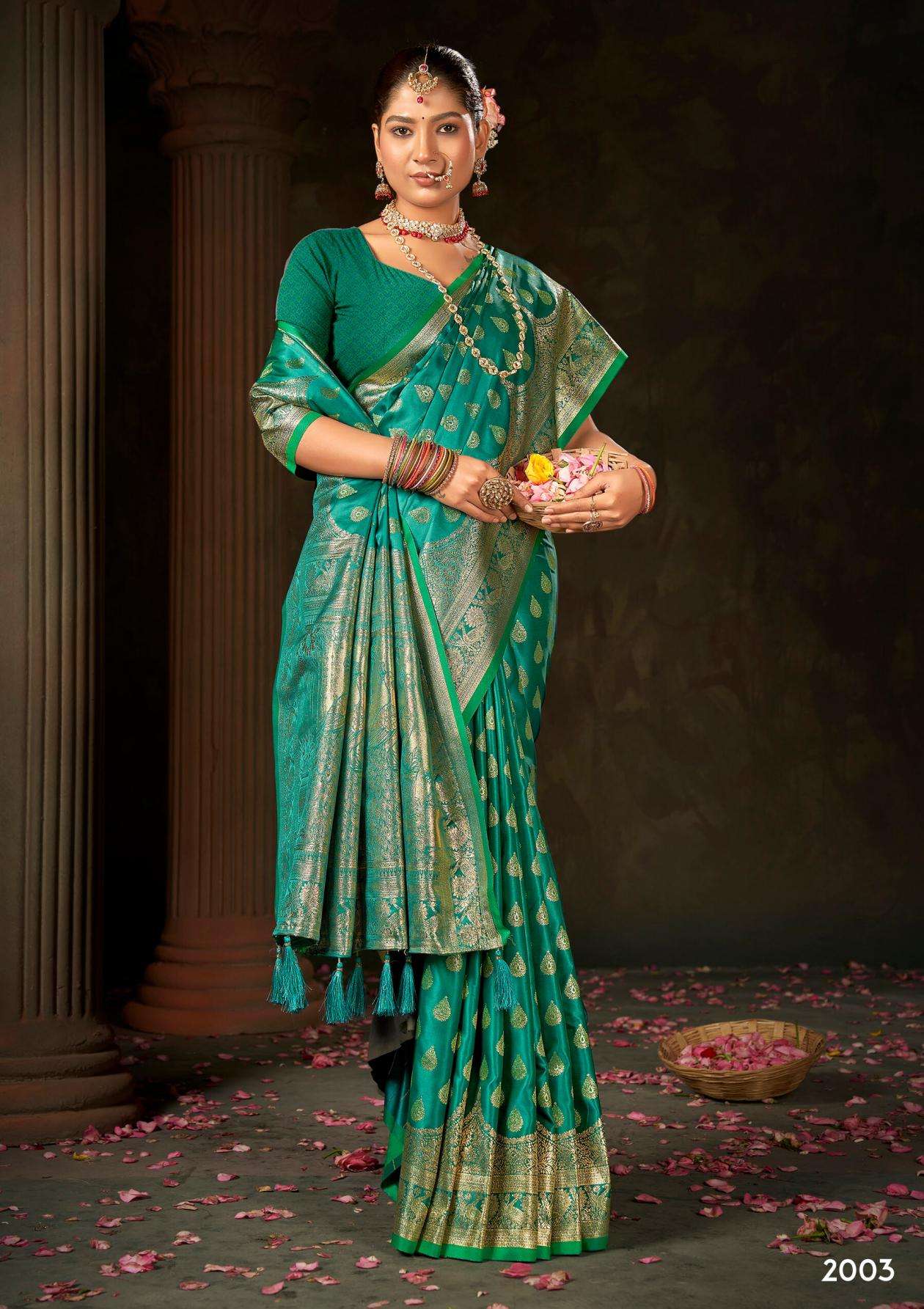 SUNDARAM SATIN VOL-2 SERIES 1001 TO 1004 SAREE BY SAROJ DESIGNER RICH PALLU SATIN SILK SAREES ARE AVAILABLE AT WHOLESALE PRICE