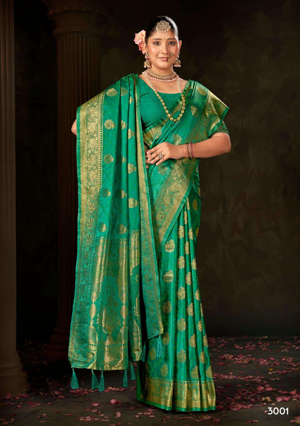 SUNDARAM SATIN VOL-3 SERIES 1001 TO 1004 SAREE BY SAROJ DESIGNER RICH PALLU SATIN SILK SAREES ARE AVAILABLE AT WHOLESALE PRICE